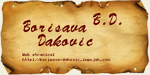 Borisava Daković vizit kartica